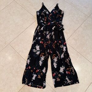 Floral Black Romper
